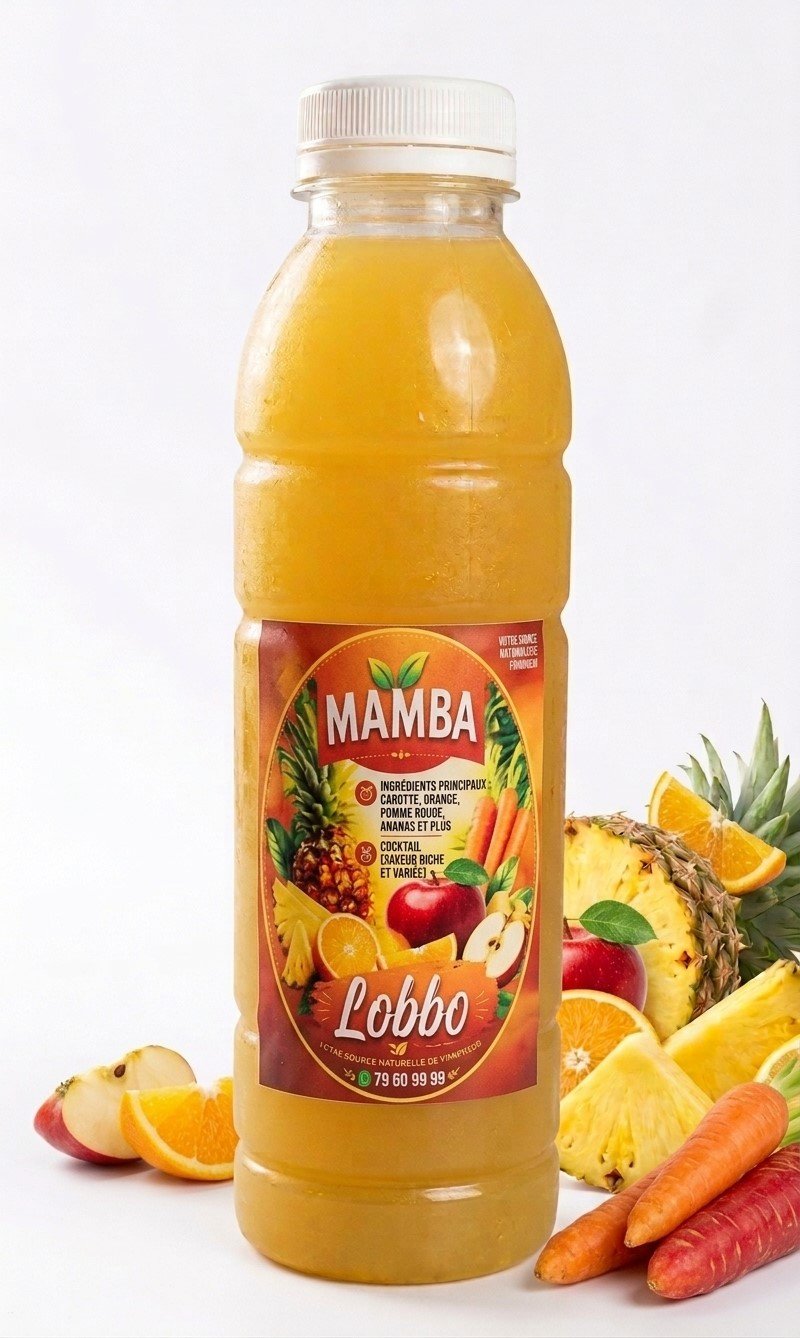 Mande Lobbo carotte, Orange, Pomme rouge, Ananas